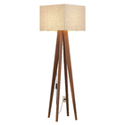 Abajur De Chão Para Sala  Luxo Cúpula Quadrada Palha