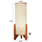 Abajur De Chão Pé De Madeira E Rattan Moderno Escandinavo