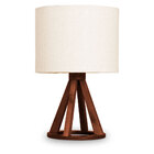 Abajur De Madeira 40cm Wengue E Algodão 1010.12
