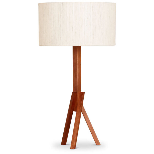 Abajur De Madeira 75cm Imbuia E Algodão 1015.03