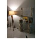 Abajur De Mesa 2964ib/83 Imbuia/algodão Cru - Madelustre