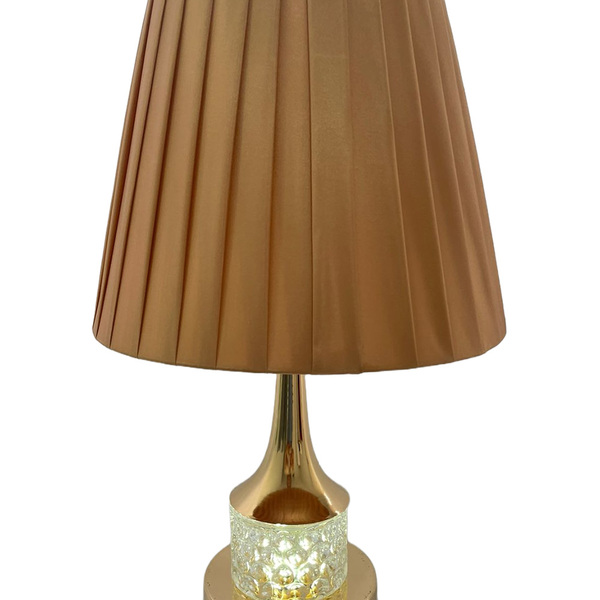 Abajur De Mesa Acetinado E Base Com Led - Bivolt - Marrom