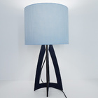 Abajur De Mesa Base Azul Marinho E Cúpula Azul Poá Bivolt