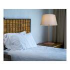 Abajur De Mesa Base Madeira 45cm Cupula Cru Slim 3039