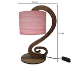 Abajur De Mesa Base Marrom E Cúpula Aquarela Vermelho Bivolt