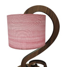 Abajur De Mesa Base Marrom E Cúpula Aquarela Vermelho Bivolt