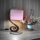 Abajur De Mesa Base Marrom E Cúpula Aquarela Vermelho Bivolt