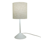 Abajur De Mesa Base Plástica E Cúpula Linho Bege Bivolt