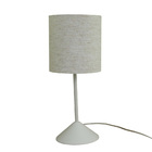 Abajur De Mesa Base Plástica E Cúpula Linho Bege Bivolt