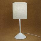 Abajur De Mesa Base Plástica E Cúpula Linho Bege Bivolt