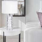 Abajur De Mesa Charme 43x24x24 Vidro E Tecido Veludo Branco