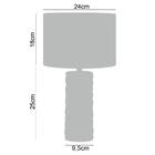 Abajur De Mesa Charme 43x24x24 Vidro E Tecido Veludo Branco