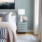 Abajur De Mesa Charme 43x24x24 Vidro E Tecido Veludo Branco