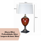 Abajur De Mesa Cupula Tecido Sala Estar Quarto Bivolt