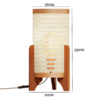 Abajur De Mesa De Cabeceira Rattan Pé Em Madeira Decor Sala