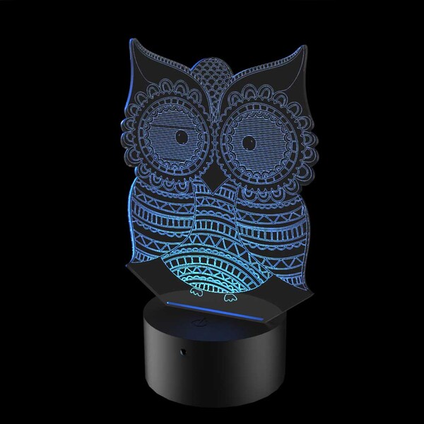 Abajur De Mesa De Led Coruja Ornamental