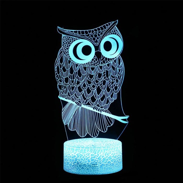 Abajur De Mesa De Led Corujinha Do Mato