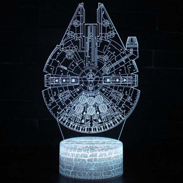 Abajur De Mesa De Led Nave Millenium Falcon Star Wars