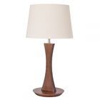 Abajur De Mesa Delicata Imbuia/algodão Cru - Madelustre