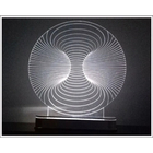 Abajur De Mesa Em Acrílico Com Led Branca Túnel 3d