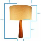 Abajur De Mesa Em Madeira Com Cúpula De Tecido Vermelha Tam: