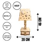 Abajur De Mesa Em Mdf - Completo
