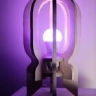 Abajur De Mesa Em Mdf - Completo - Cor: Preta