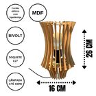 Abajur De Mesa Em Mdf - Cor: Marrom