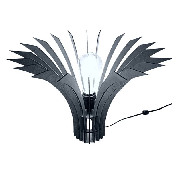 Abajur De Mesa Em Mdf - Cor: Preta