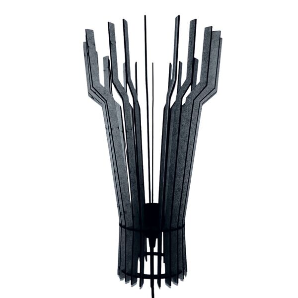 Abajur De Mesa Em Mdf - Cor: Preta