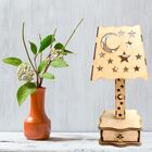 Abajur De Mesa Estrelado Em Mdf Mdf Cru