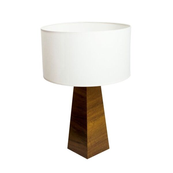 Abajur De Mesa Facetado 60x40cm 1xe27 Madeira Imbuia