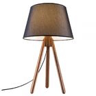 Abajur De Mesa Imbuia/preto - Madelustre