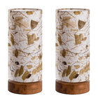 Abajur De Mesa Natural Folhas (conjunto Com 2 Abajur)