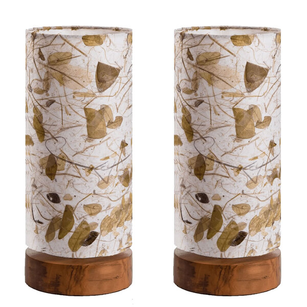 Abajur De Mesa Natural Folhas (conjunto Com 2 Abajur)