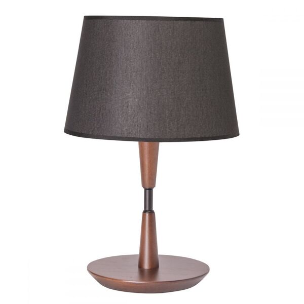 Abajur De Mesa Standard Pequeno Imbuia/preto - Madelustre