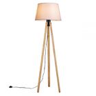 Abajur De Piso 2963ct/83 Castanho/algodão Cru - Madelustre -