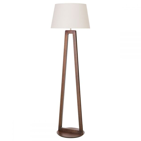 Abajur De Piso Join Imbuia/algodão Cru - Madelustre