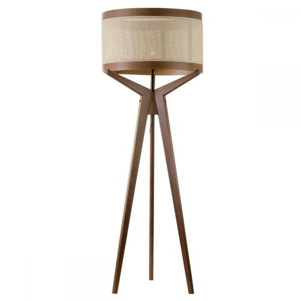 Abajur De Piso Navi Castanho/palha - Madelustre