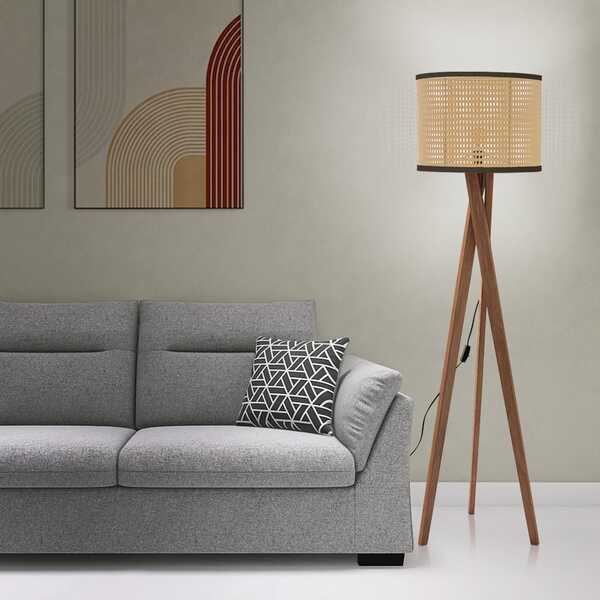 Abajur De Piso Sala De Estar Palha Indiana