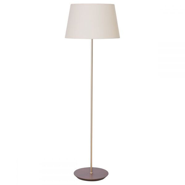 Abajur De Piso Slim Imbuia/algodão Cru - Madelustre