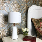 Abajur De Quarto Com Cúpula - Branco Com Cobre