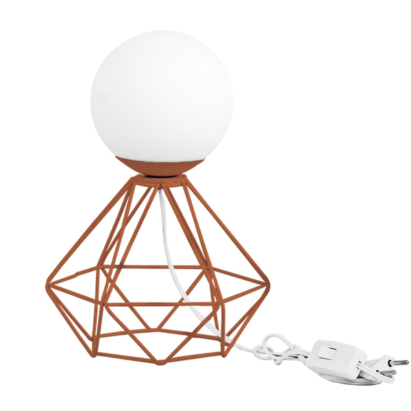 Abajur Diamante Cobre Bolinha Orby Maravilhoso