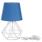 Abajur Diamante Dome Azul Com Aramado Branco