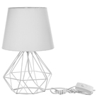 Abajur Diamante Dome Branco Com Aramado Branco