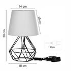 Abajur Diamante Dome Cobre Com Aramado Cromado