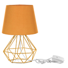 Abajur Diamante Dome Laranja Com Aramado Amarelo