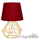 Abajur Diamante Dome Vermelho Com Aramado Amarelo
