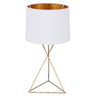 Abajur Dourado e Branco Metal Equi Auremar