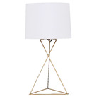 Abajur Dourado e Branco Metal Equi Auremar